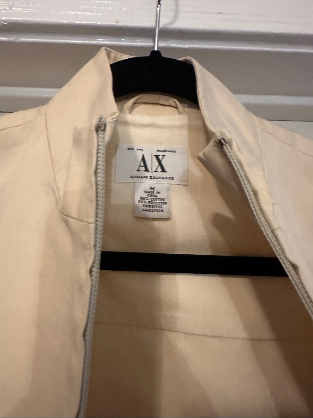 A|X Armani Exchange Light Cream Zip Jacket